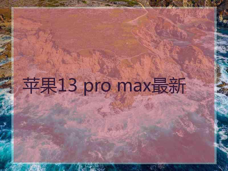 苹果13 pro max最新