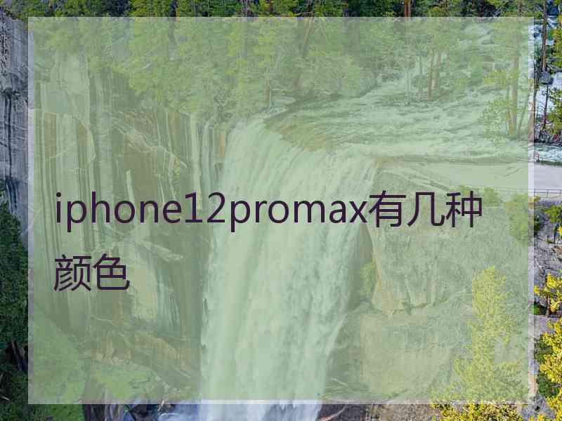 iphone12promax有几种颜色