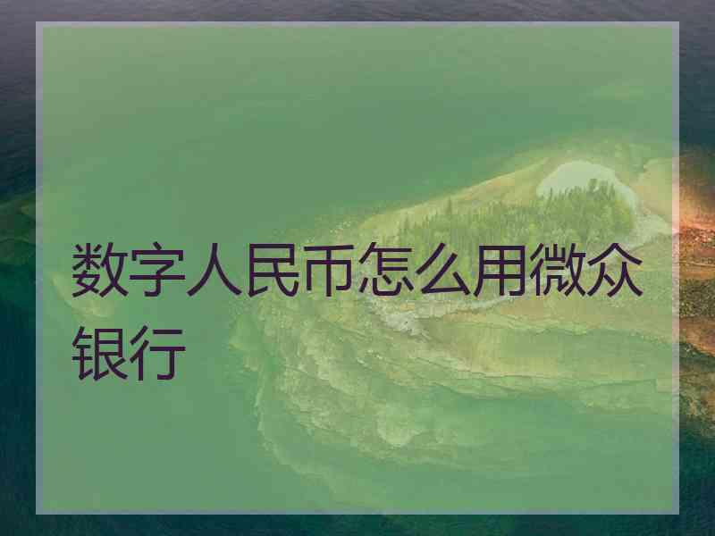 数字人民币怎么用微众银行