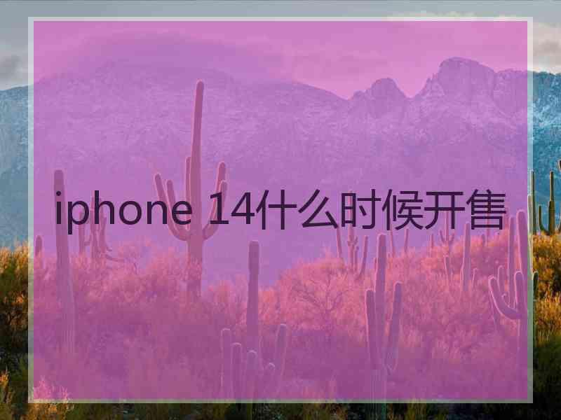 iphone 14什么时候开售