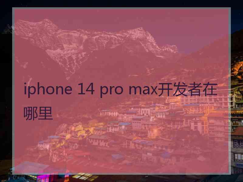 iphone 14 pro max开发者在哪里