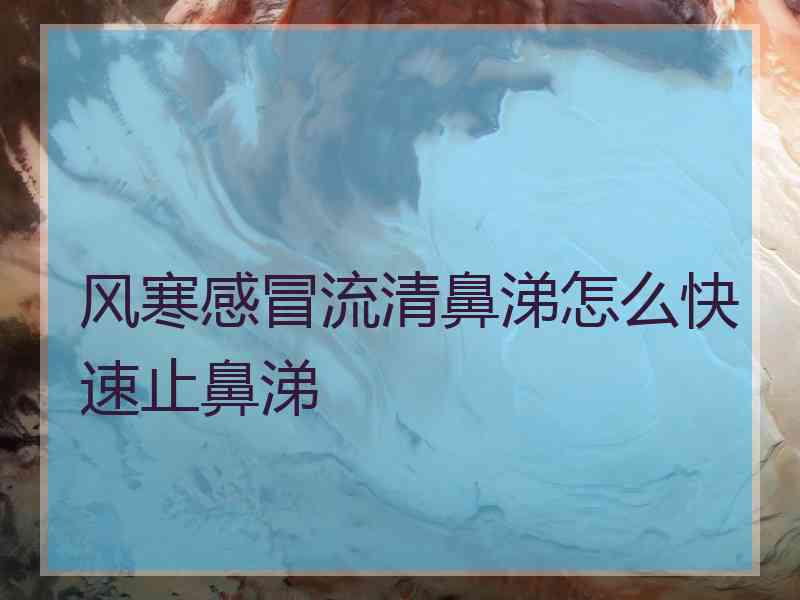 风寒感冒流清鼻涕怎么快速止鼻涕