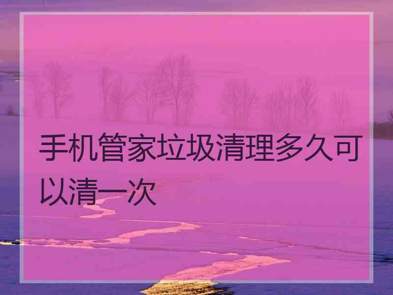 手机管家垃圾清理多久可以清一次