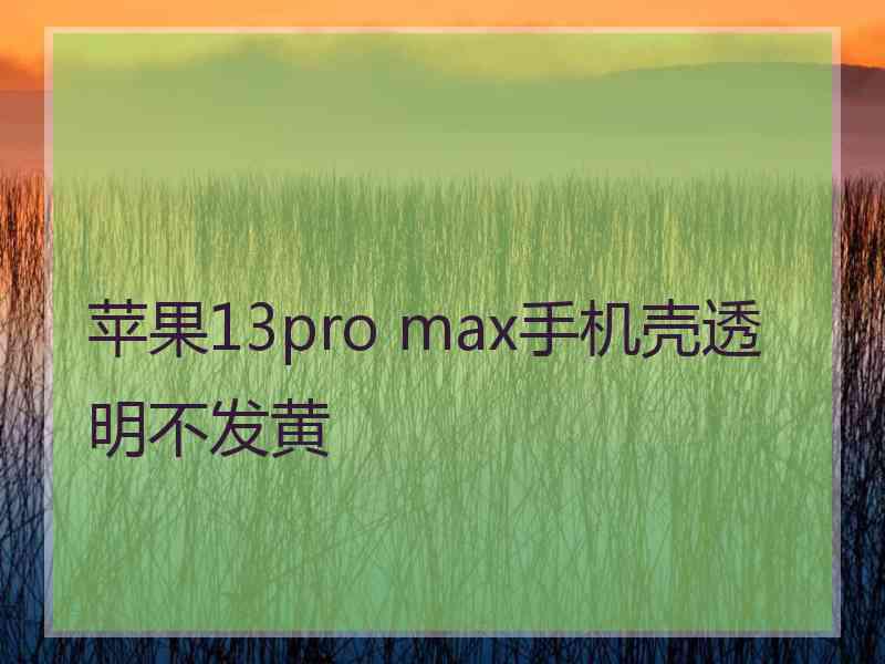 苹果13pro max手机壳透明不发黄