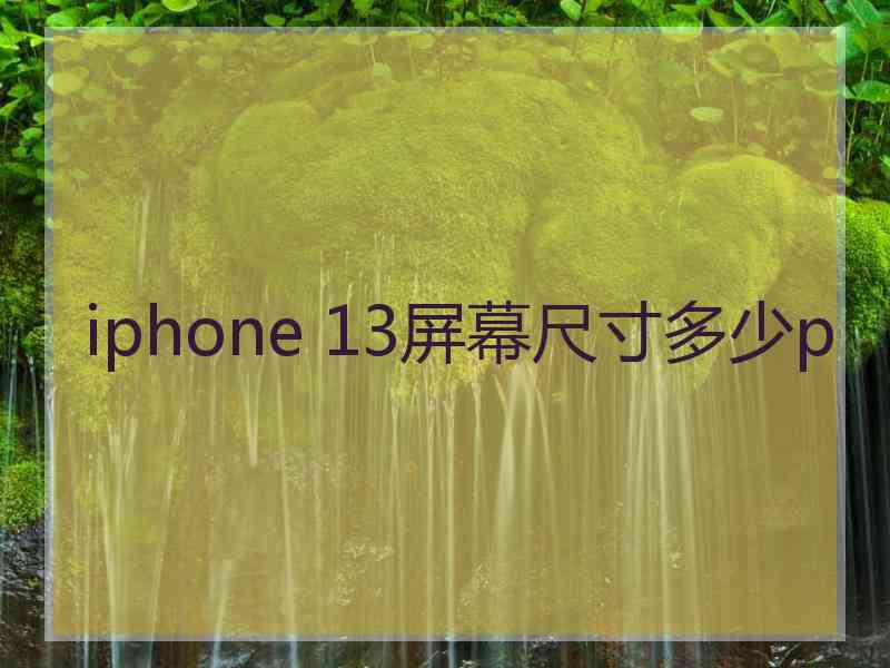 iphone 13屏幕尺寸多少p