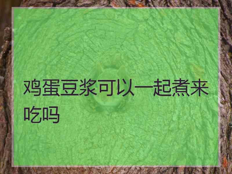 鸡蛋豆浆可以一起煮来吃吗