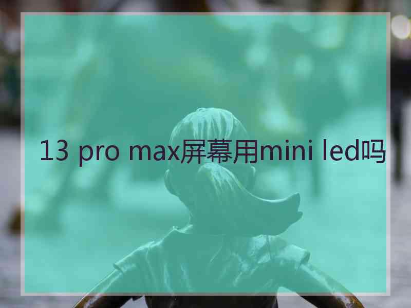 13 pro max屏幕用mini led吗