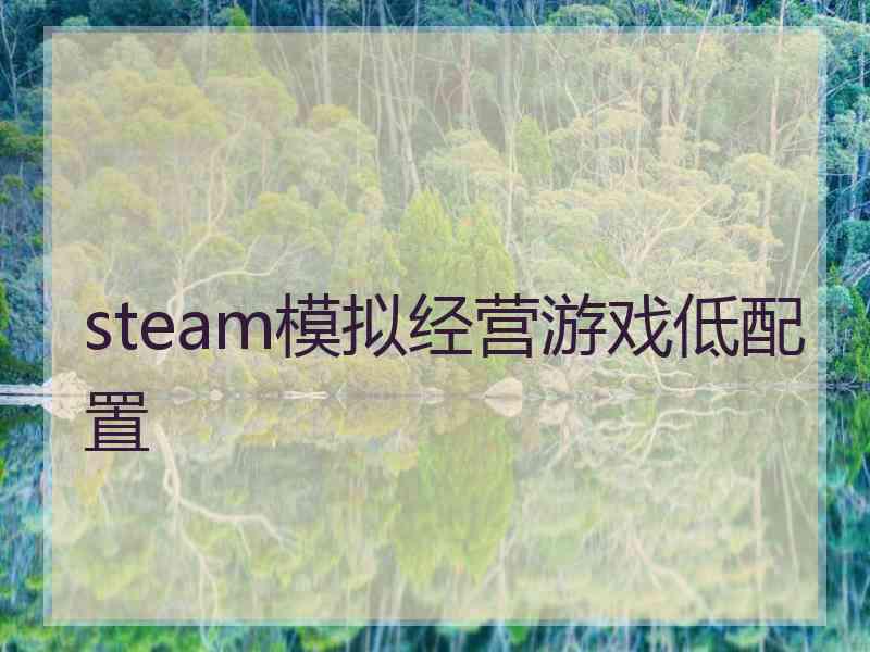 steam模拟经营游戏低配置