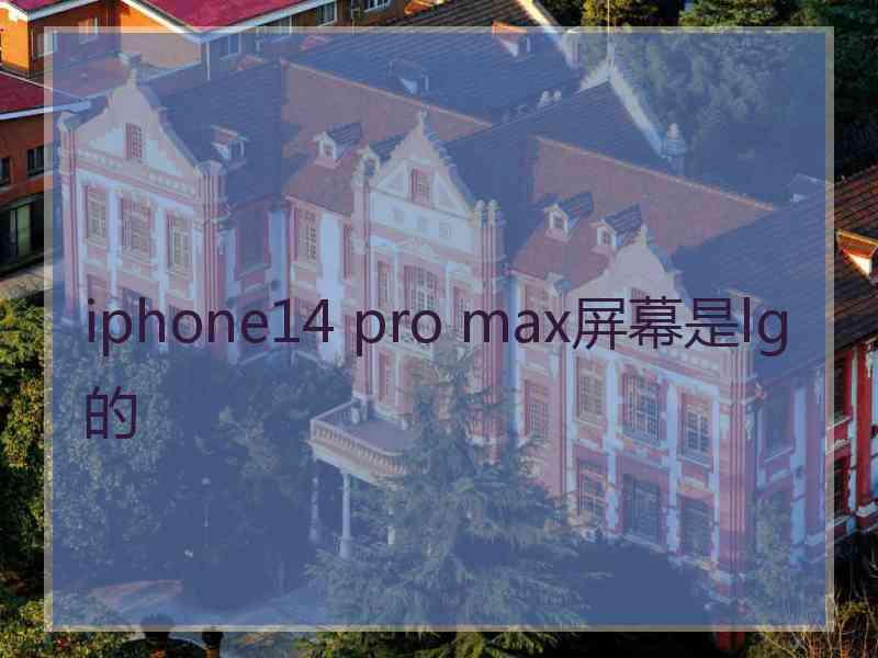 iphone14 pro max屏幕是lg的