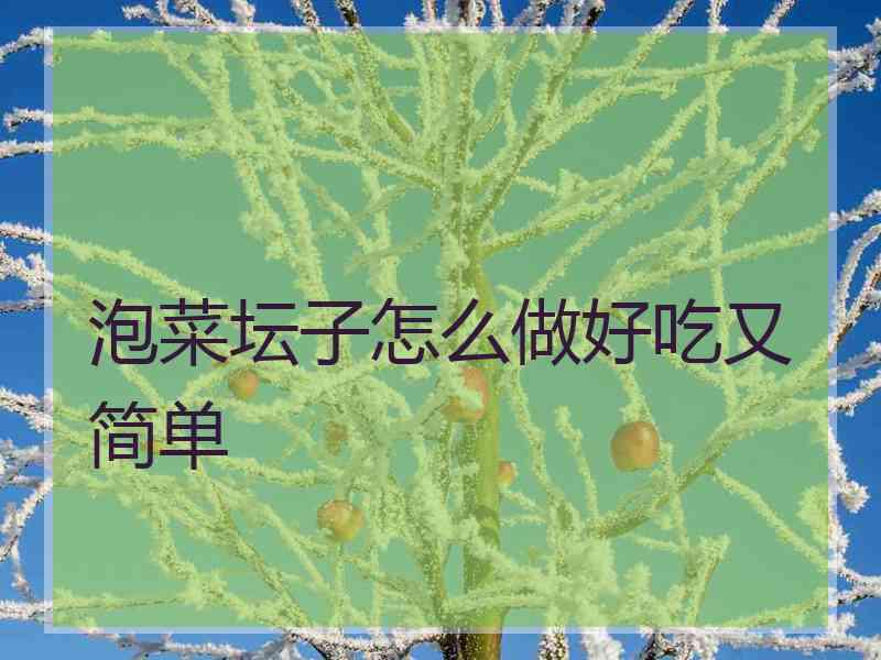 泡菜坛子怎么做好吃又简单