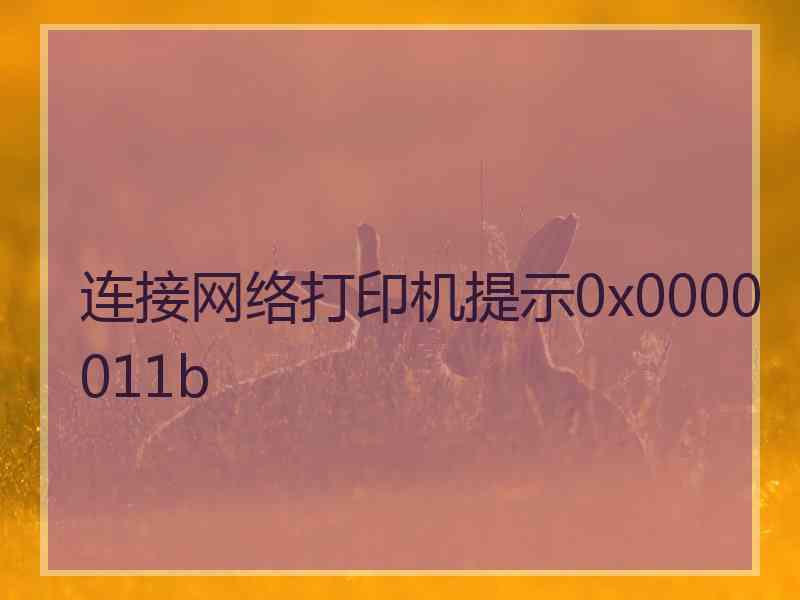 连接网络打印机提示0x0000011b