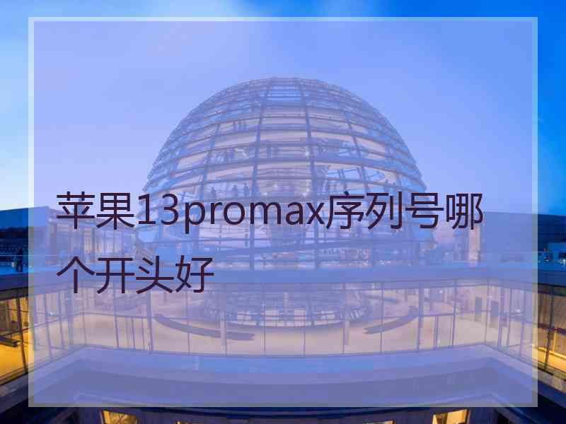 苹果13promax序列号哪个开头好