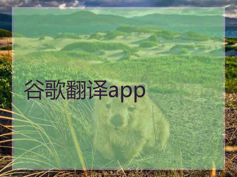 谷歌翻译app