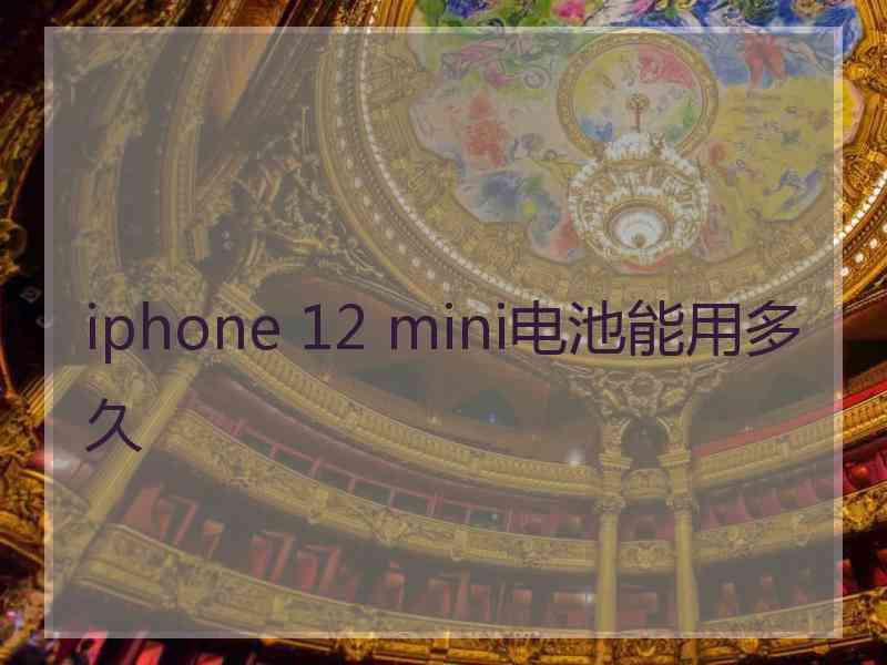 iphone 12 mini电池能用多久