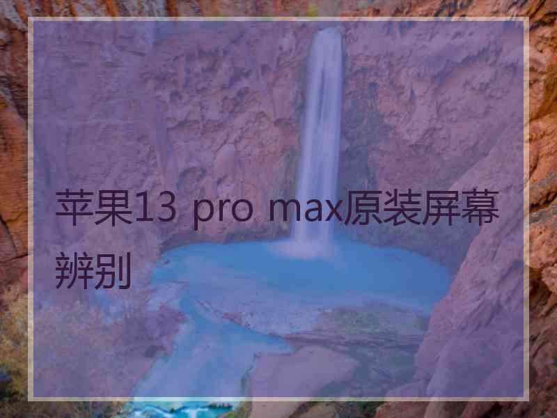 苹果13 pro max原装屏幕辨别