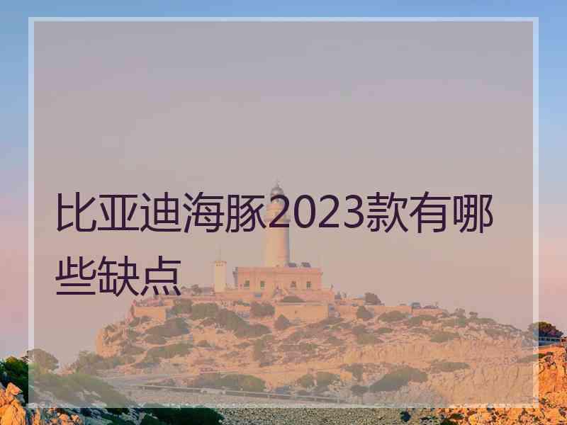 比亚迪海豚2023款有哪些缺点