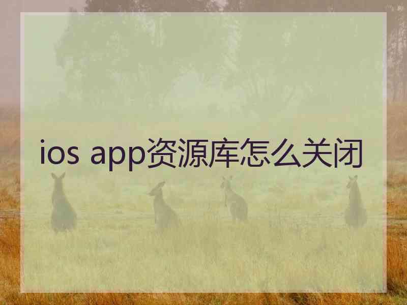 ios app资源库怎么关闭