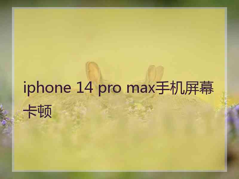 iphone 14 pro max手机屏幕卡顿