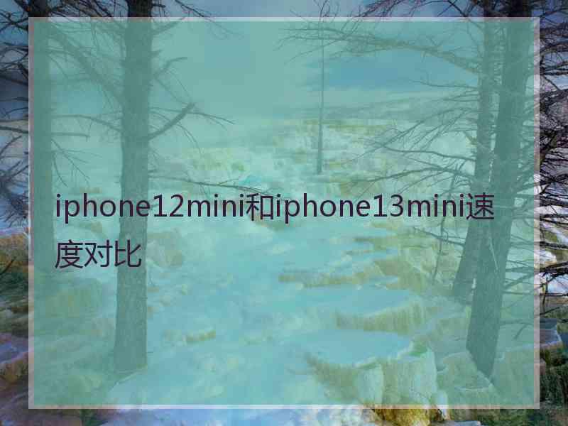 iphone12mini和iphone13mini速度对比