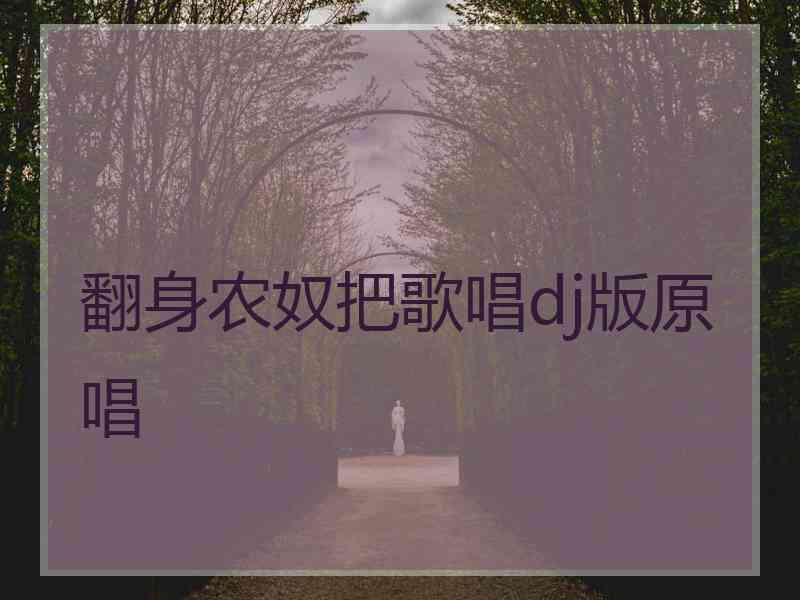 翻身农奴把歌唱dj版原唱