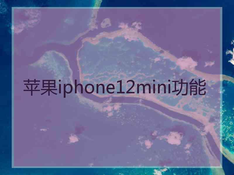 苹果iphone12mini功能