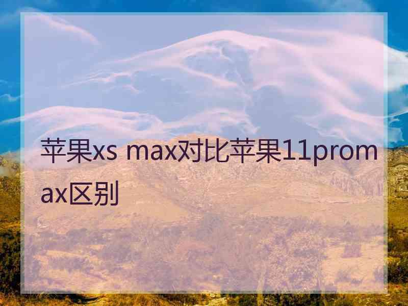 苹果xs max对比苹果11promax区别