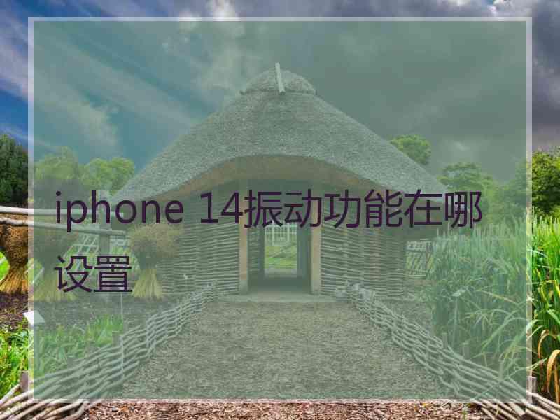 iphone 14振动功能在哪设置