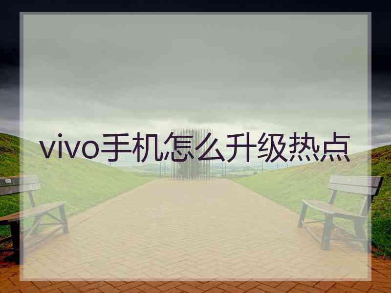 vivo手机怎么升级热点