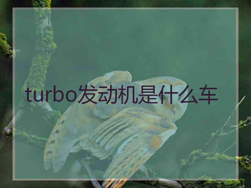 turbo发动机是什么车