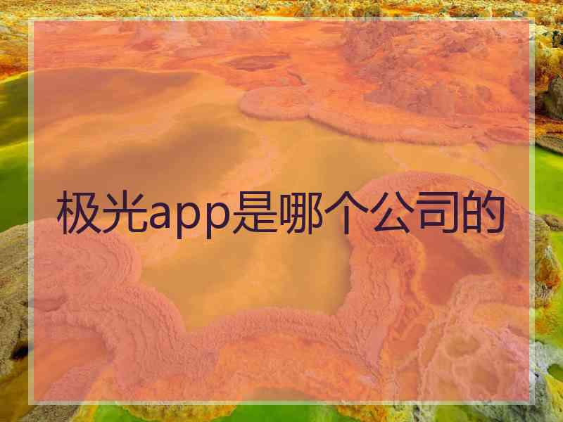 极光app是哪个公司的