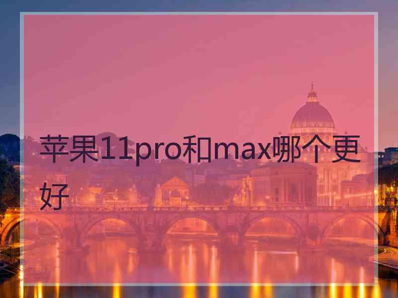 苹果11pro和max哪个更好