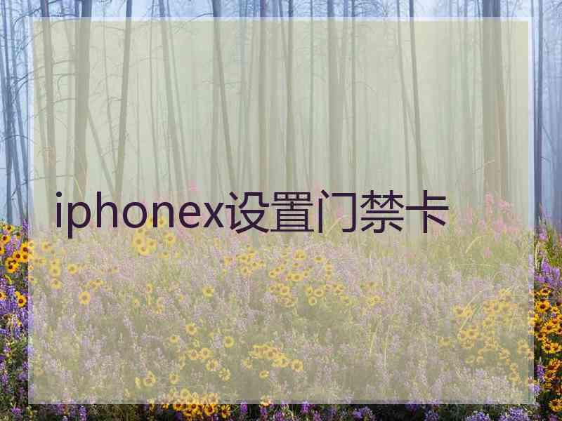 iphonex设置门禁卡