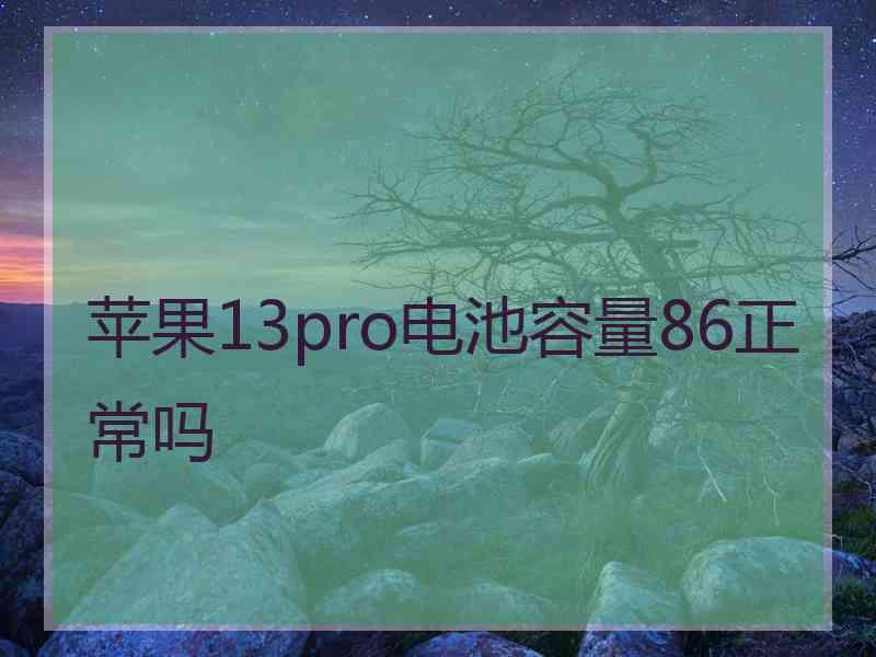 苹果13pro电池容量86正常吗