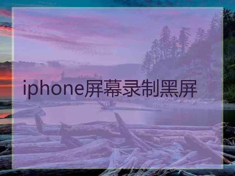 iphone屏幕录制黑屏