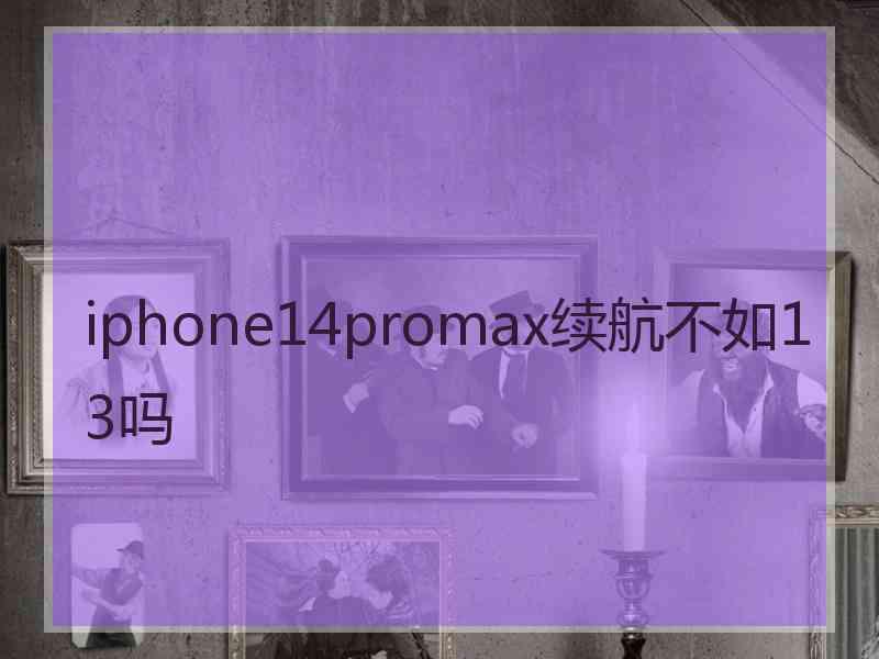 iphone14promax续航不如13吗