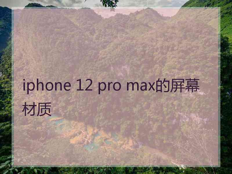 iphone 12 pro max的屏幕材质