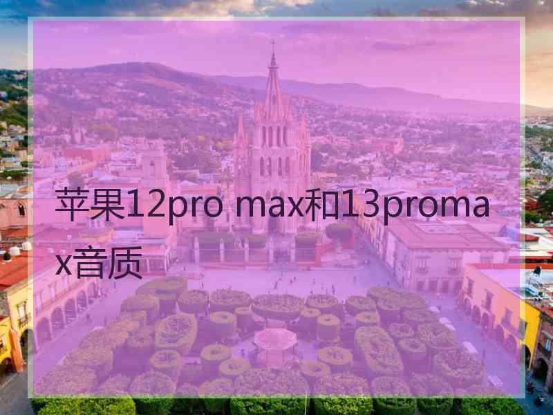 苹果12pro max和13promax音质