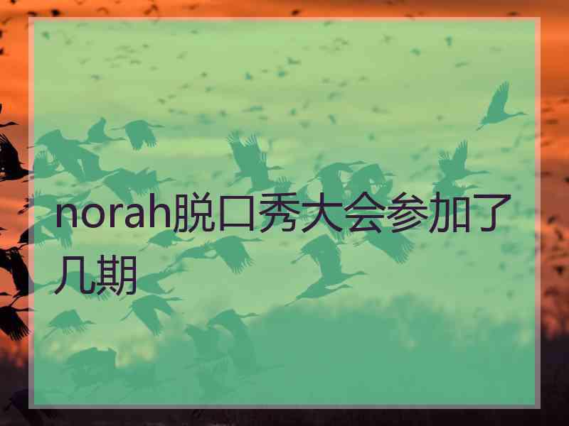 norah脱口秀大会参加了几期