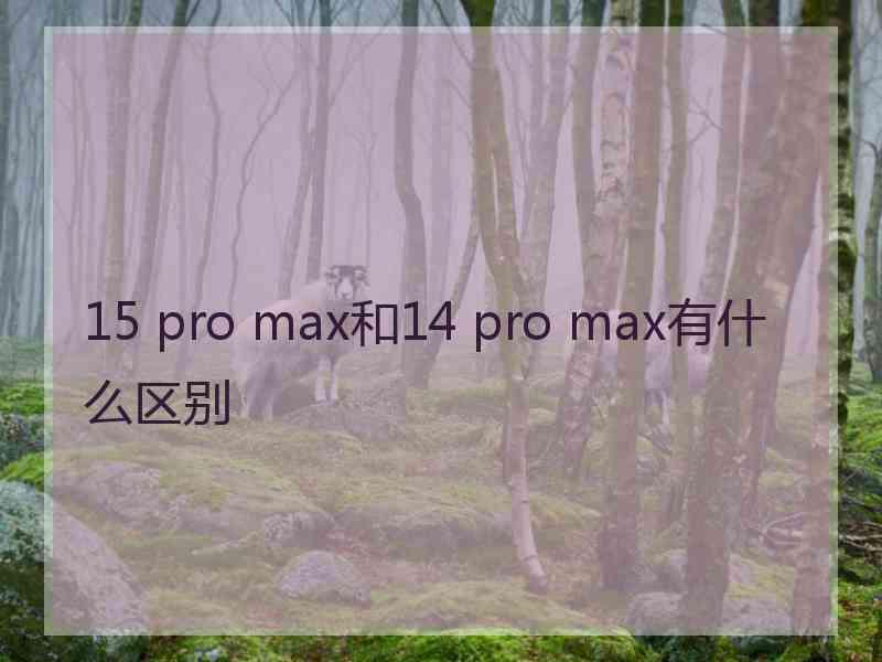 15 pro max和14 pro max有什么区别