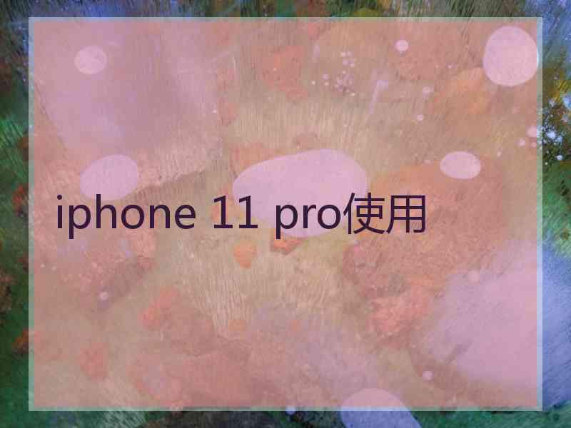 iphone 11 pro使用