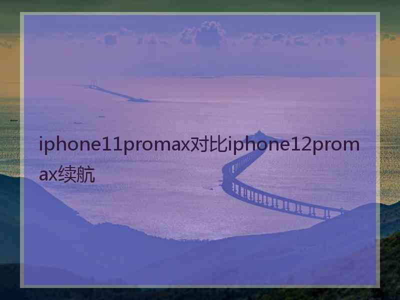 iphone11promax对比iphone12promax续航