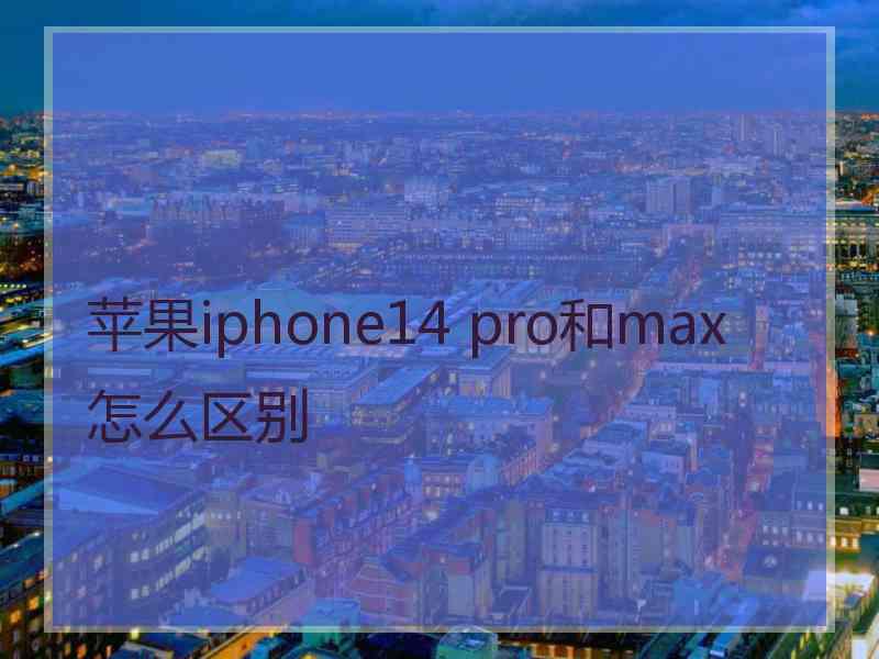 苹果iphone14 pro和max怎么区别