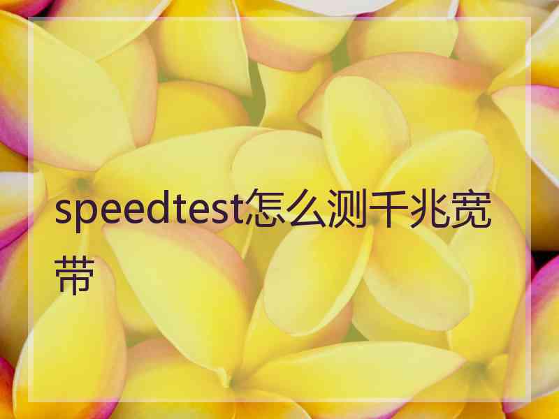 speedtest怎么测千兆宽带