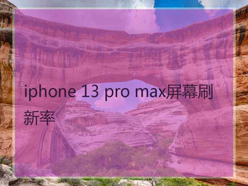 iphone 13 pro max屏幕刷新率