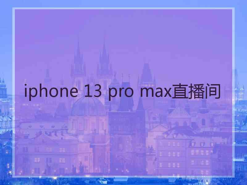 iphone 13 pro max直播间