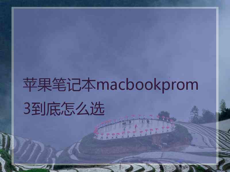 苹果笔记本macbookprom3到底怎么选