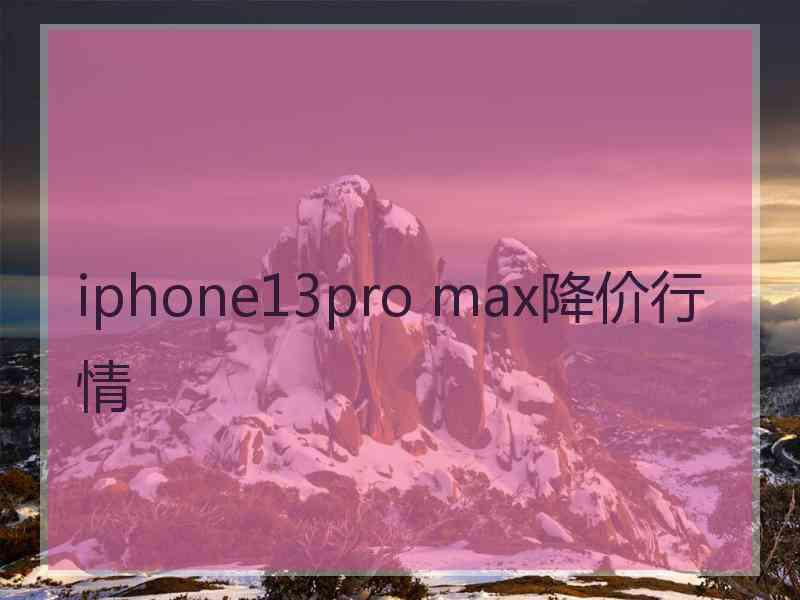 iphone13pro max降价行情