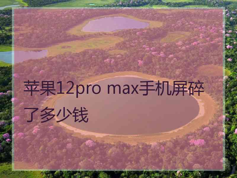 苹果12pro max手机屏碎了多少钱