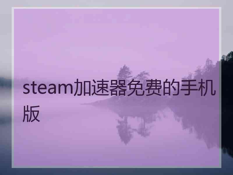 steam加速器免费的手机版