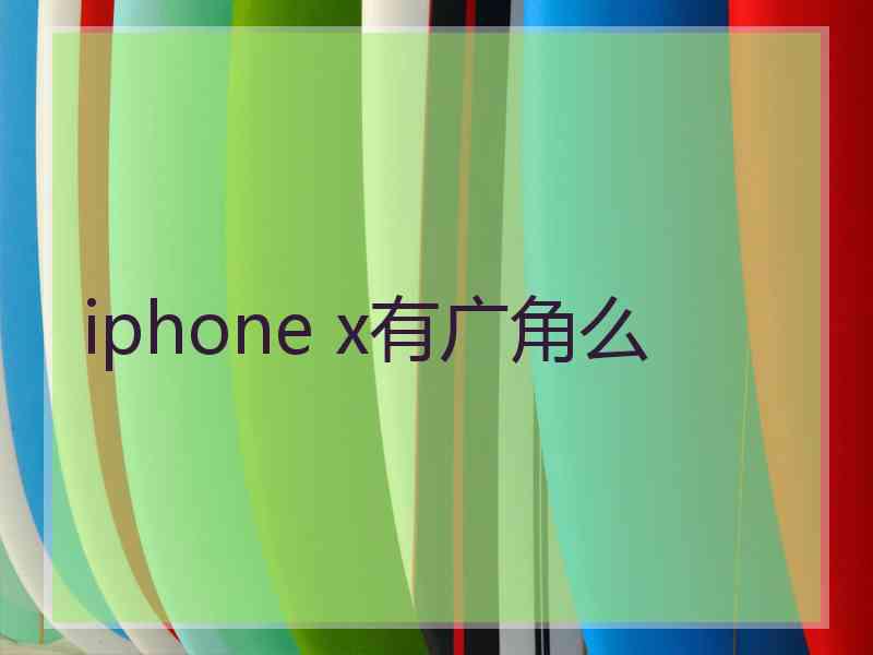 iphone x有广角么